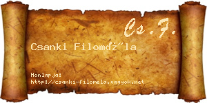Csanki Filoméla névjegykártya